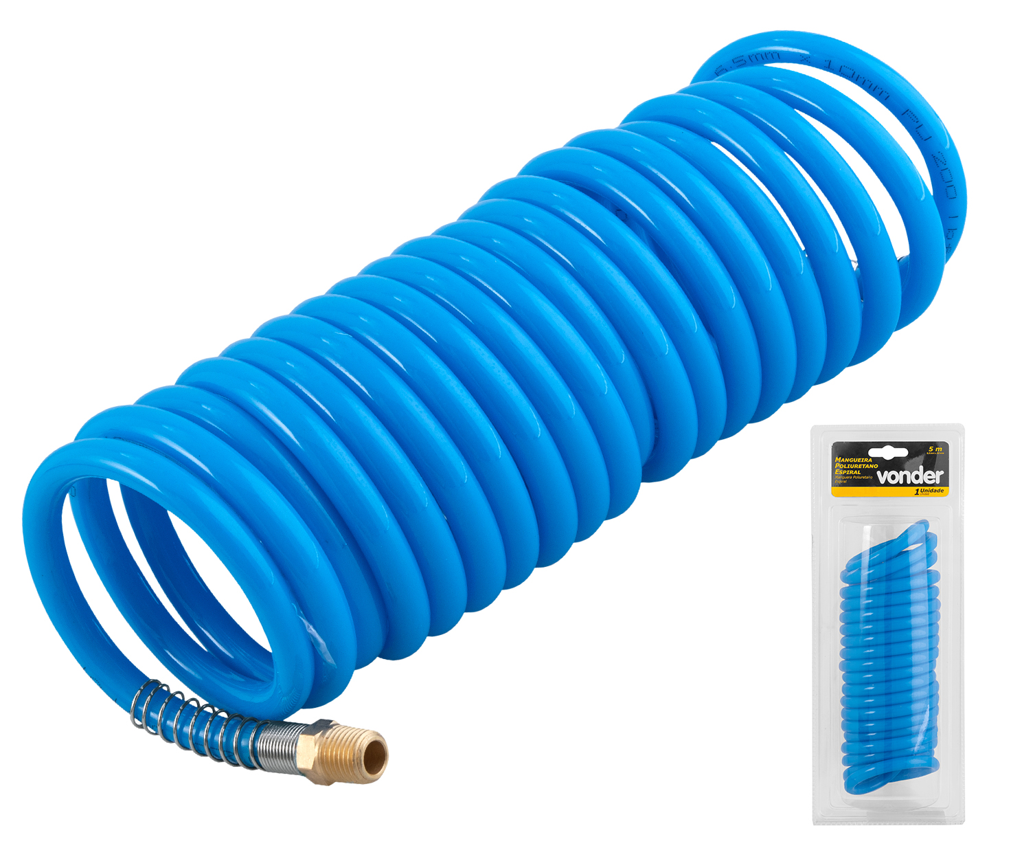 VONDER Mangueira Tubo Poliuretano Azul Espiral Conector NPT Macho